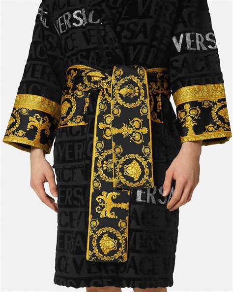 black versace bathrobe|Versace bathrobe selfridges.